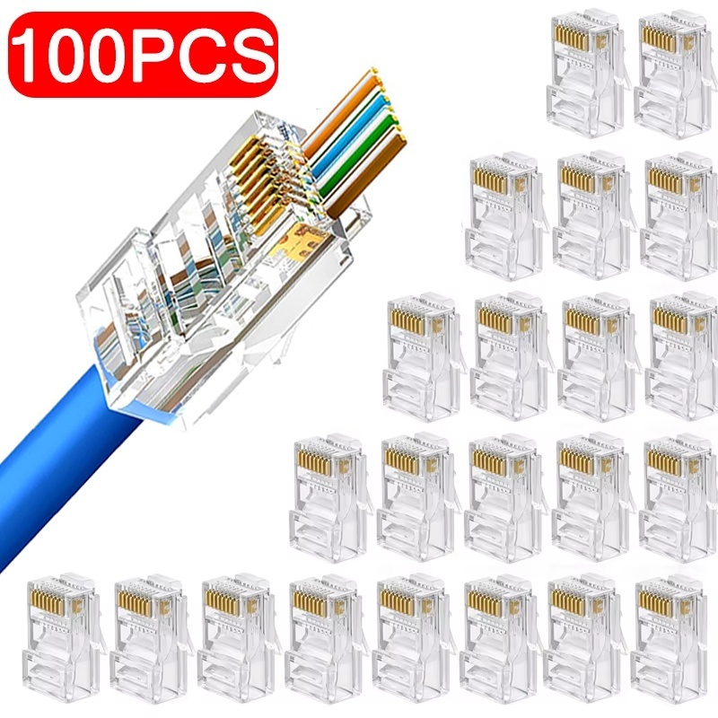 100pcs RJ45 Cat6 Cat5e Pass Th - огляд і ціна Rj45 Jack